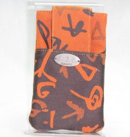 Handy-Tasche schwarz-orange