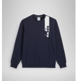 Diadora  logo sweater ronde hals d. blauw