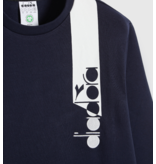 Diadora  logo sweater ronde hals d. blauw