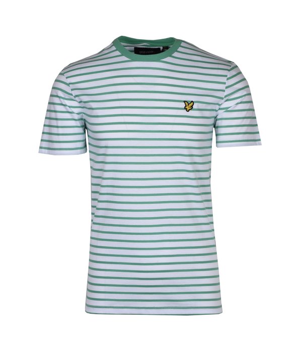 Lyle & Scott t-shirt streep groen/wit