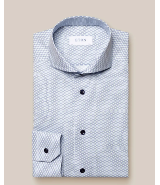 Eton dress-shirt blauw / wit slimfit