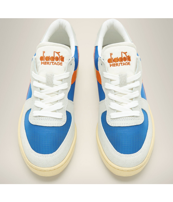 Heritage Diadora sneakers basket low ribstop wit/ blauw / oranje