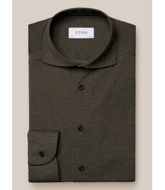 Eton dress-shirt stretch d. groen