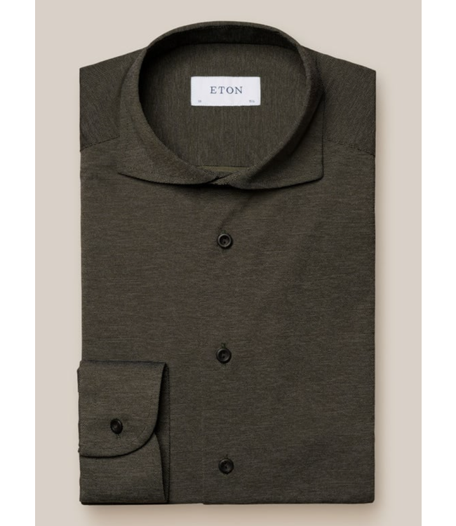 Eton dress-shirt stretch d. groen