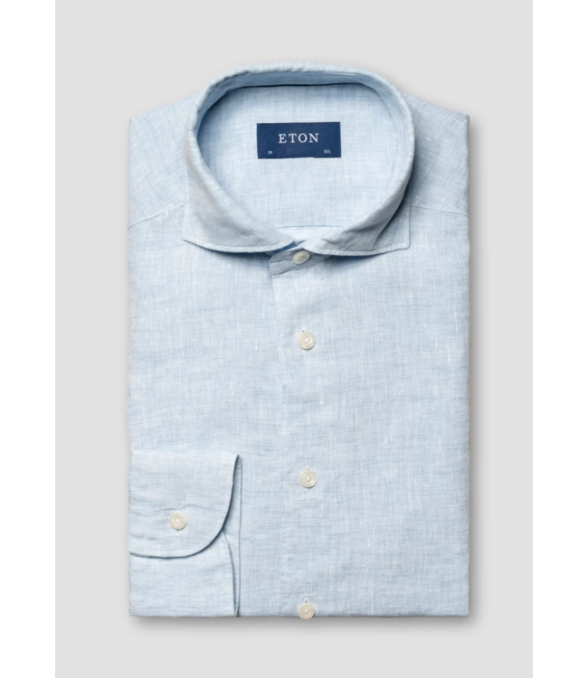 Eton linnen shirt l. blauw