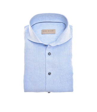 John Miller linnen dress-shirt l. blauw