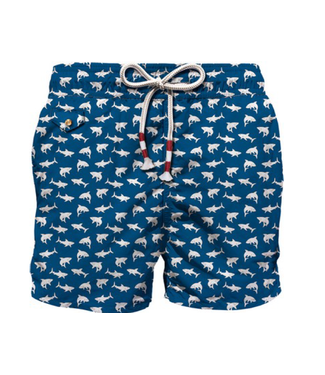 MC2 Saint Barth zwemshort lighting haai d. blauw