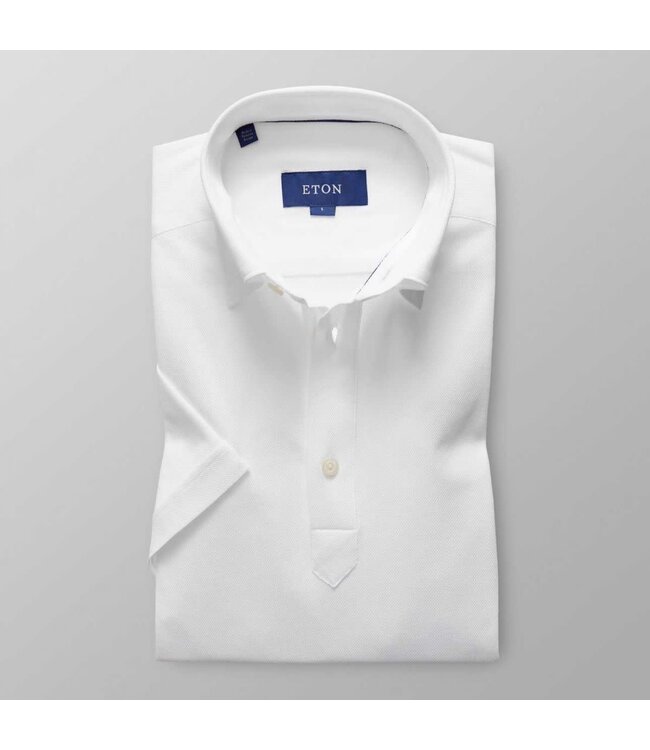 tricot polo-shirt wit slimfit