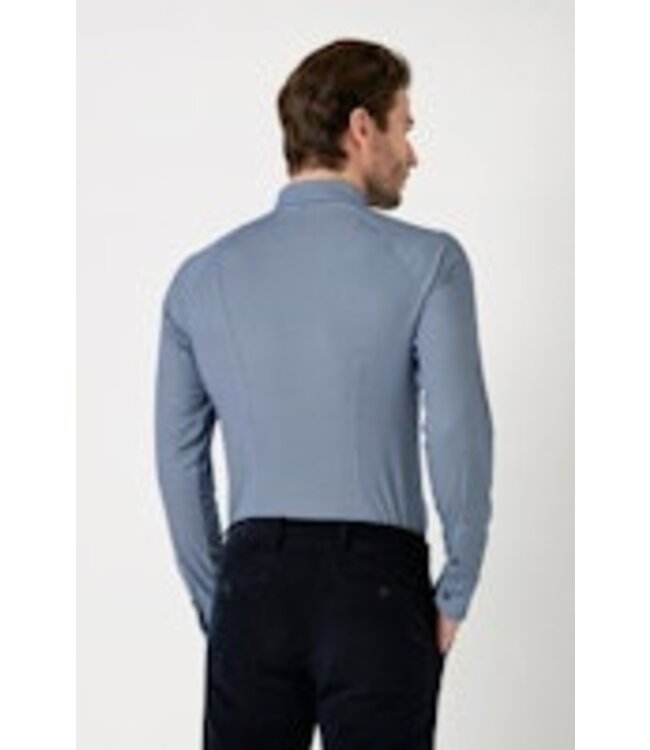 Desoto stretch jersey shirt ruit l. blauw / d. blauw