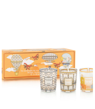 Baobab trio travel kaars set brussel - rome - saint tropez