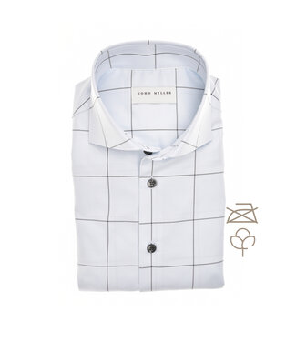 John Miller dress-shirt tf l. blauw ruit