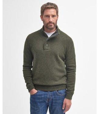 Barbour trui essential patch half zip groen