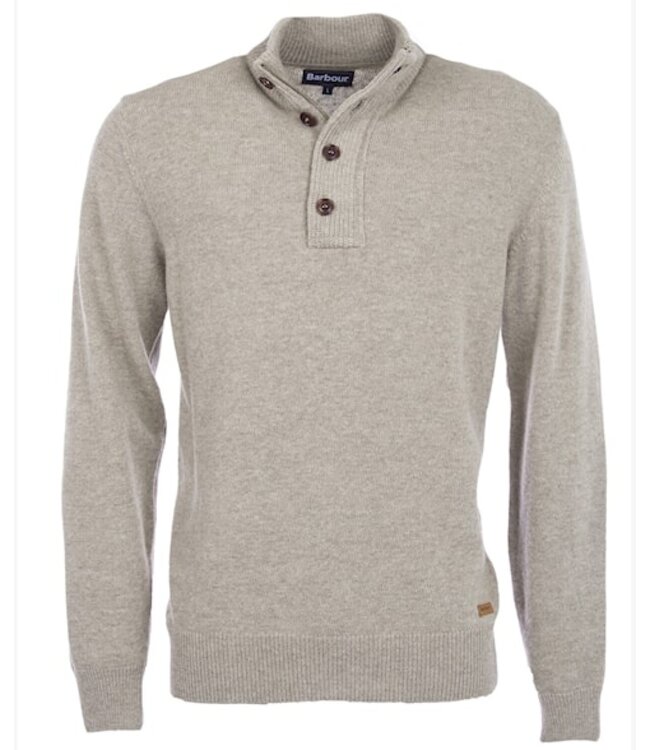 Barbour trui essential patch half zip beige mkn0585