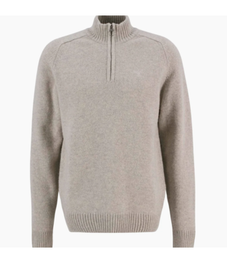 Barbour trui grangetown half zip beige