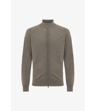 Gentiluomo wol cashmere vest rits bruin
