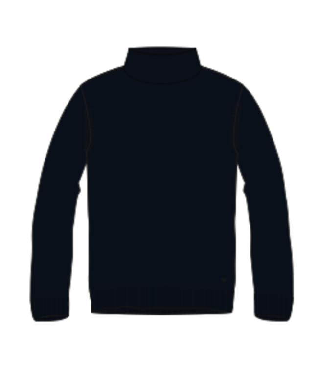 Wahts brunt merino turtle trui d. blauw k.675.emm.0225