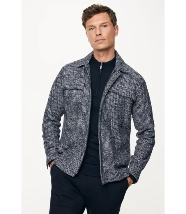 Gentiluomo over-shirt treviso d. blauw ruit s3178-616