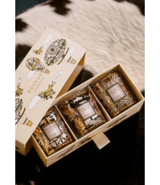 Baobab trio travel kaars set afrika-caravane-rosace