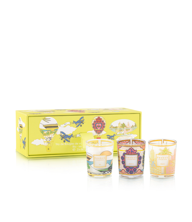 Baobab trio travel kaars set rio-mexico-miami