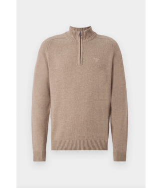 Barbour trui grangetown half zip camel