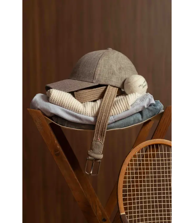 gevlochten wax riem lazio taupe