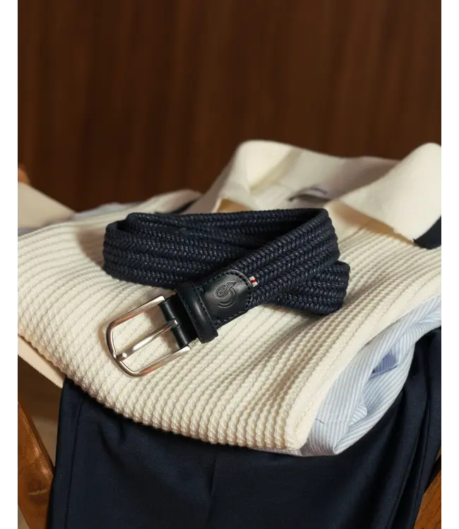 gevlochten wax riem puglia d. blauw