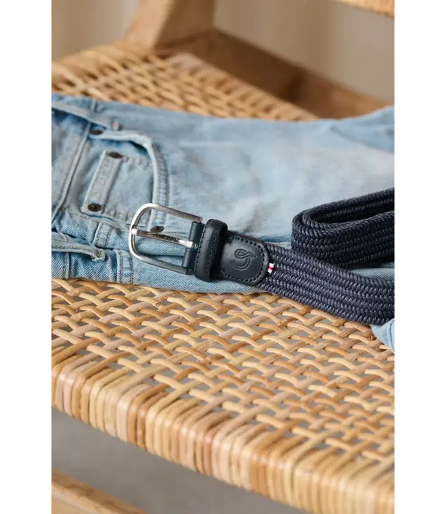 gevlochten wax riem puglia d. blauw