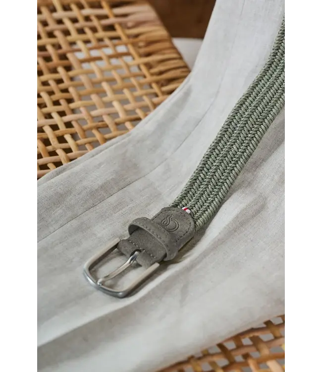 gevlochten wax riem veneto olijf