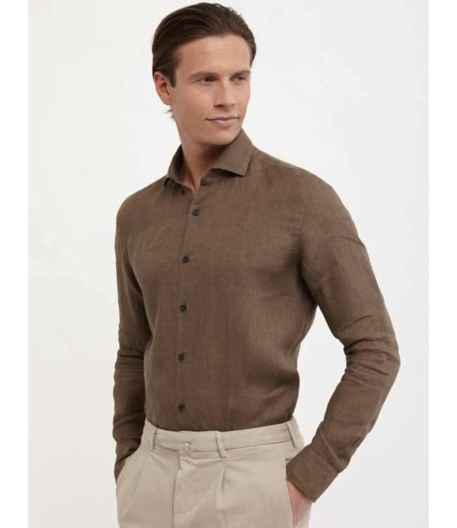 XACUS linnen shirt bruin 721ml/11297