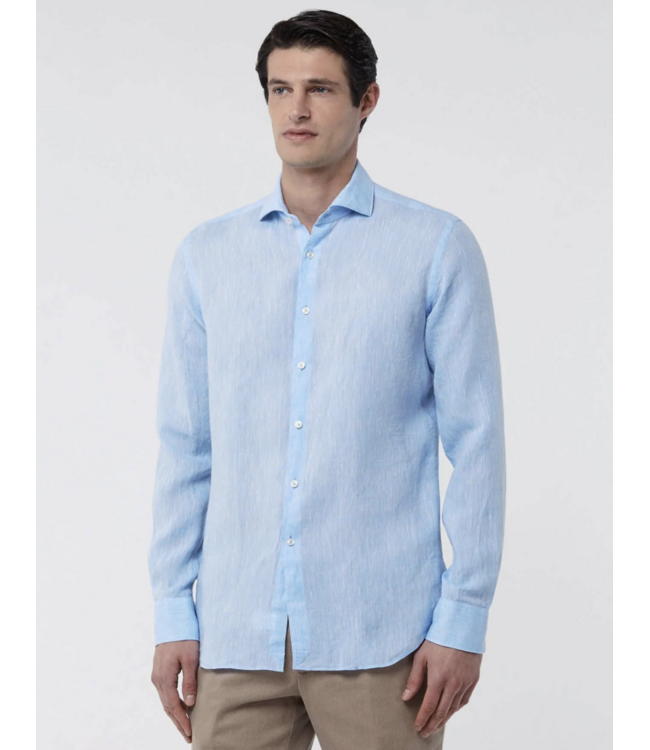 XACUS linnen shirt l. blauw721ml/11297
