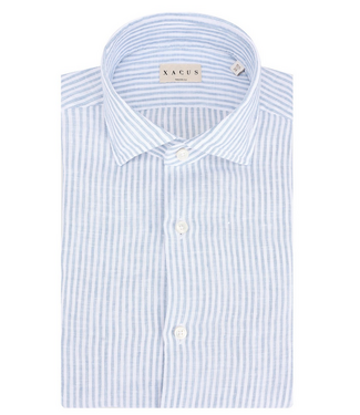 XACUS linnen shirt streep l. blauw