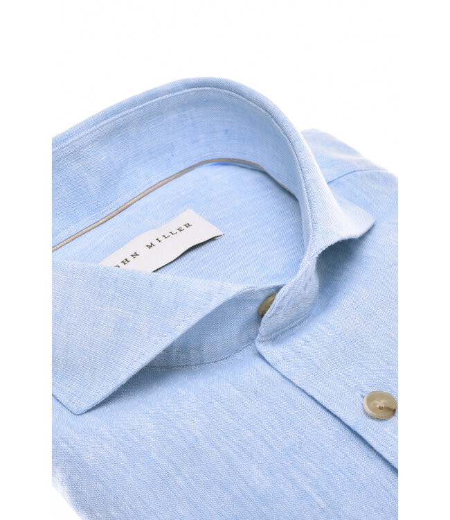 John Miller linnen shirt SF l. blauw 5142750-160-000-000