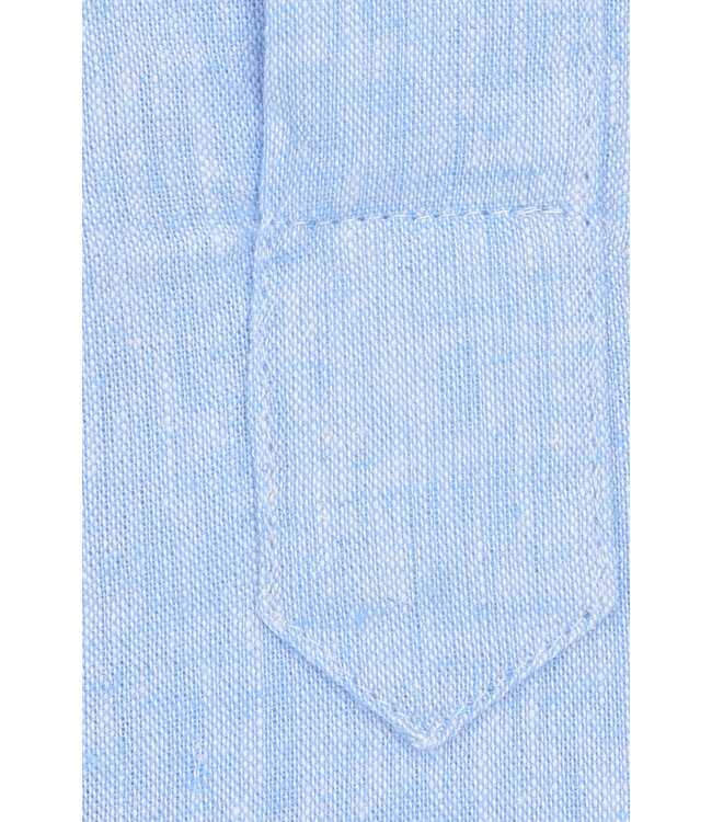 John Miller linnen pop-over shirt SF l. blauw 5142756-120-000-000