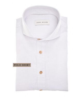 John Miller linnen pop-over shirt SF wit