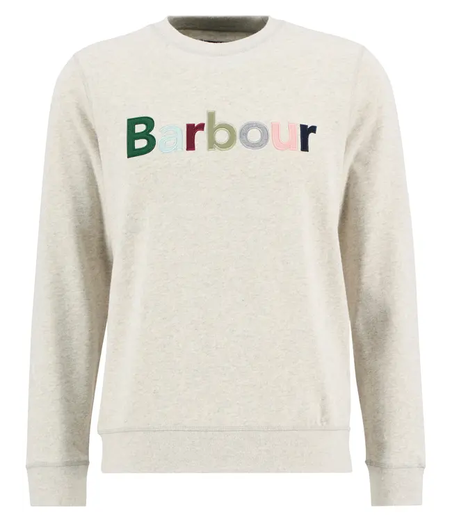 Barbour logo sweater pique l. grijs