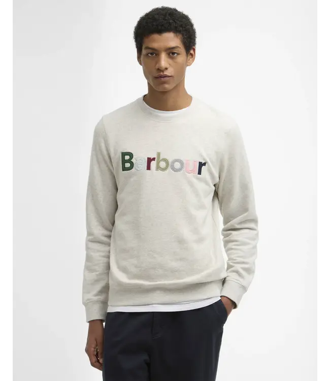Barbour logo sweater pique l. grijs