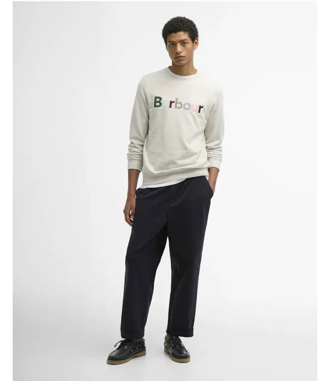 Barbour logo sweater pique l. grijs