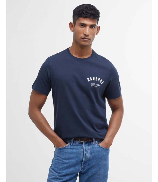 Barbour t-shirt preppy d. blauw mts0502