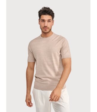 Blue Industry fijn gebreid T-shirt beige