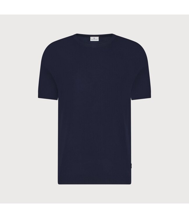 Blue Industry fijn gebreid  T-shirt d. blauw