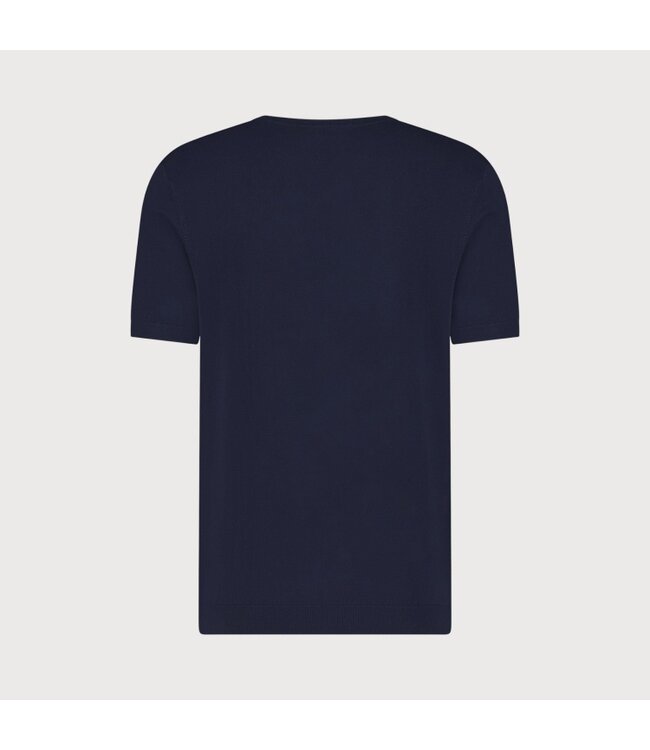 Blue Industry fijn gebreid  T-shirt d. blauw