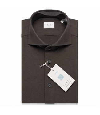 XACUS stretch active shirt gemeleerd bruin