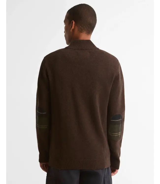 Barbour trui holden half zip d. bruin mkn0837