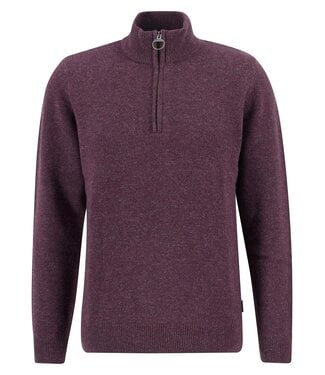 Barbour trui holden half zip aubergine