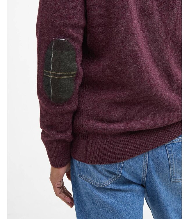 Barbour trui holden half zip aubergine mkn0837