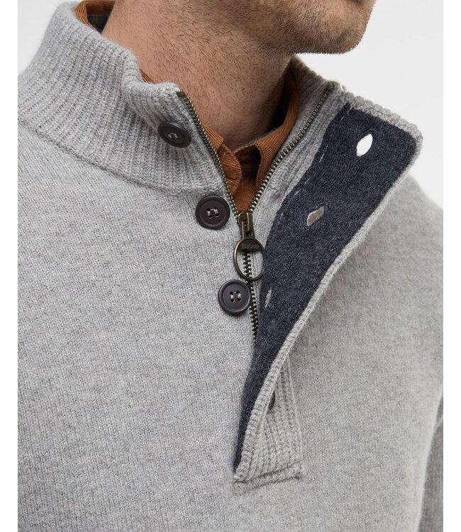 Barbour trui essential patch half zip beige mkn0585