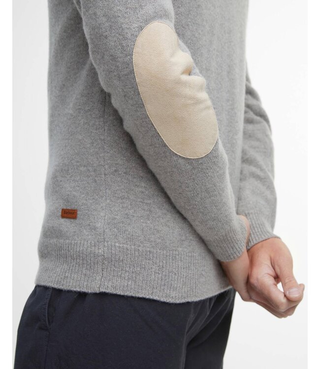 Barbour trui essential patch half zip beige mkn0585