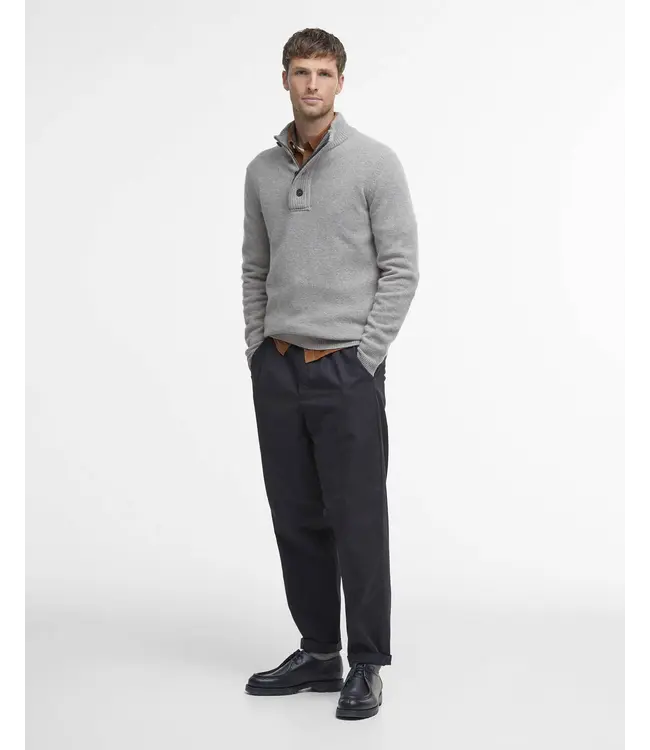 Barbour trui essential patch half zip beige mkn0585