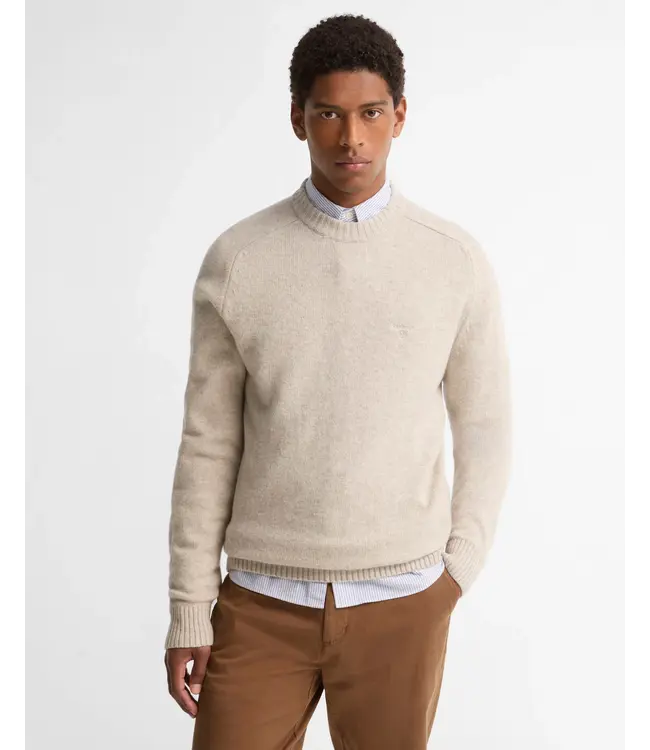 Barbour trui newtown crew neck beige mkn1773