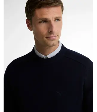 Barbour trui newtown crew neck d. blauw